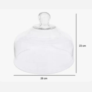 Campana Tapa Vidrio 28cm Quesera/Torta Exhibidor Pack x 3: imagen 2