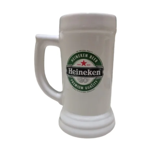 Chopp De Ceramica Cervecero 500 Ml Heineken Blanco