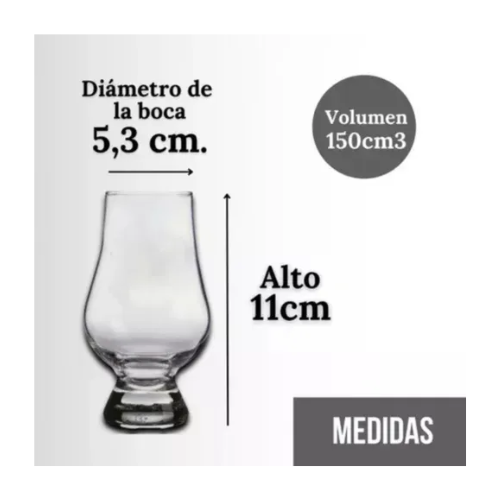 Copa Vaso Whisky Tipo Cata Degustación Tulipán x 2 Unidades: imagen 3