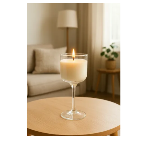 Candelabro Portavela Cilindro De Vidrio Medio Tipo Copon: imagen 2