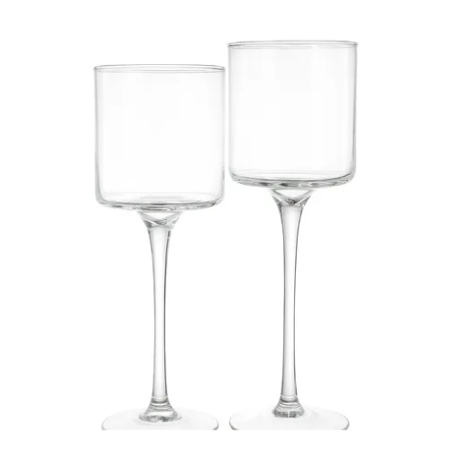 Candelabros Portavelas De Pie Altos De Vidrio x 2 Unidades